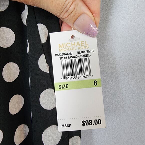 NWT Michael Michael Kors Pleated Polka-Dot Pants | Women's 8 - Picture 12 of 12